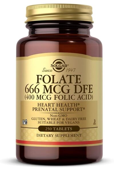 Solgar Folate 666 Mcg, Dfe (400 Folic Acid) 250 Tablets