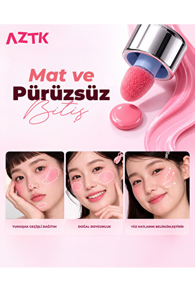 AZTK Liquid Blush Jöle Etkili Likit Allık-JC06 Guava Cream