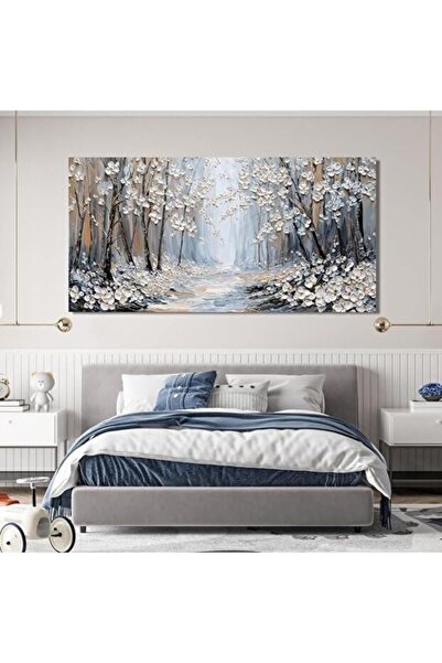 ALAYRA International Forest Landscape Wall Art Wrap Framed Canvas Print Modern Floral
