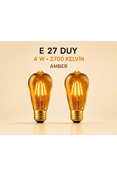 ZMR LUMIXA 4W 2700K RUSTİK AMPUL AMBER SARI IŞIK 2 ADET