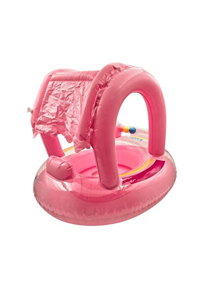 RICHIE Oyuncaklı Gölgelikli çocuk simidi deniz simiti yüzme simiti pembe