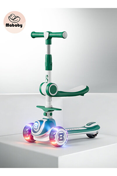 KidLe Kick Scooter fo Kids 3-in-1 with Flashing Wheels, Adjustable Height and...