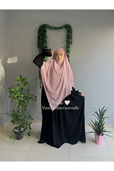 Yüsra Collection فستان طويل من الشيفون السوفلي للحجاب