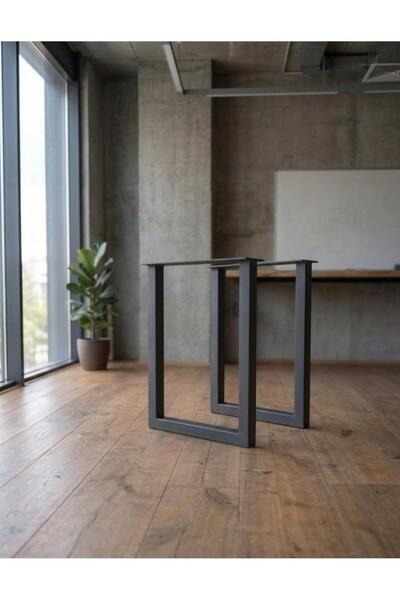 FURKANMAKİNE Metal Yemek Masası-Çalışma Masa ayağı 2 Adet 73 Cm Metal Ayak