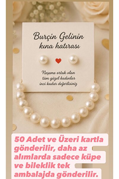 Lalim Aksesuar İnci Küpe + İnci Bileklik