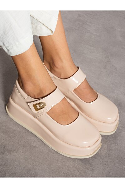 Alemdar Shoes WEST Krem Rugan Kadın Loafer