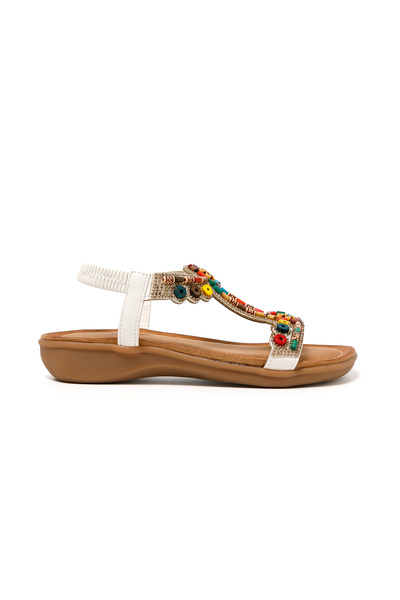 Guja 25Y150-1 Women's Stone Flat Sole Comfort Sandals