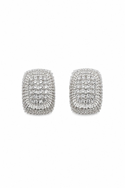 DEMOKAN Women's Earrings Line Serrated Bezel Zircon Stone 2cm Earrings