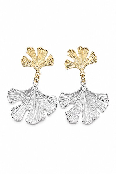 DEMOKAN Women's Earrings Serrated Symmetrical Leaf 5 cm Earrings