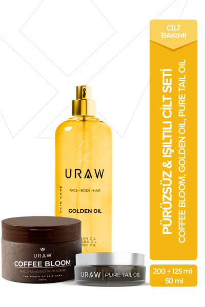 Uraw Pürüzsüz & Işıltılı Cilt Seti | Peeling & Yoğun Nem Bakımı