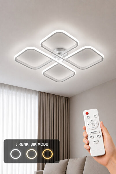 AvizeGO Nuvo LED Plafonyer Avize 3 Renk Kumandalı
