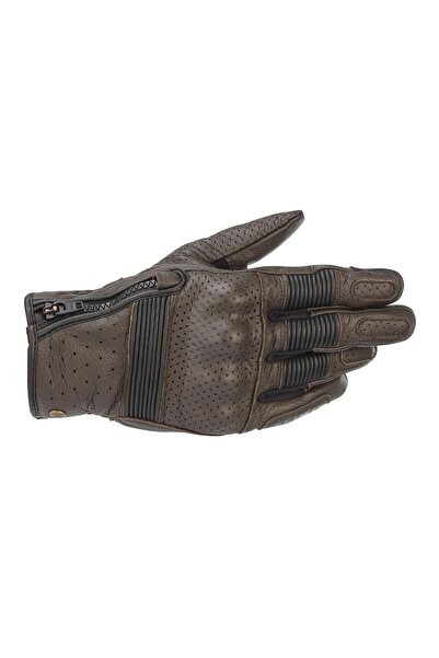 Alpinestars Rayburn V2 Korumalı Deri Motosiklet Eldiveni Kahverengi