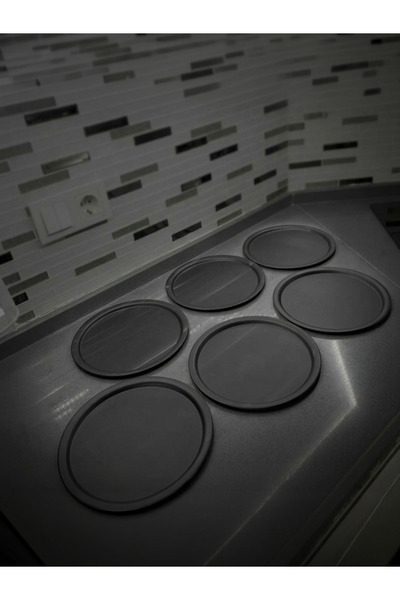 SEVA ÇELİK Black Color Round Flat Model 6 Service and Presentation Tray