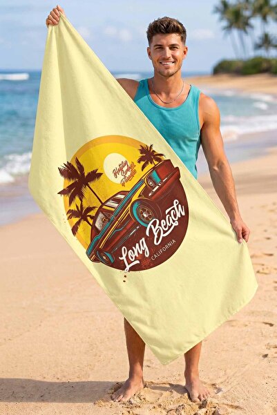 VEVİEN HOME Tong Beach Car Digital Printed 75x150 cm Πετσέτα θαλάσσης