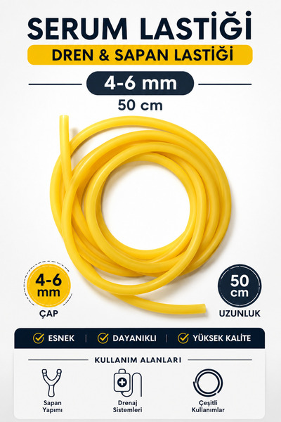 Dünya Magnet Serum Lastiği 4-6 mm Dren Sapan Lastiği (50cm)