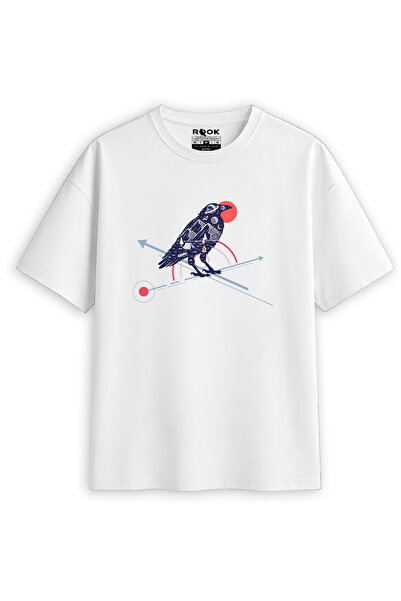 Geometrik Karga Dijital Baskılı T Shirt - Erkek
