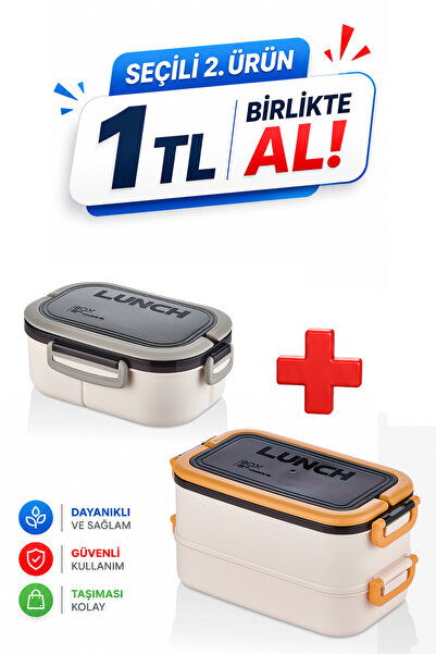 M&L LUNCH BOX حاوية طعام محمولة مكونة من طبقتين، صندوق غداء، صندوق غداء للتغذ...