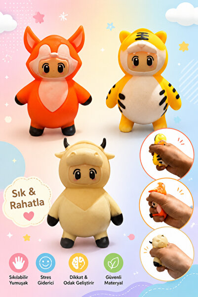 MİNGODAN 1 Adet Squishy Duyusal Oyuncak – Stres Giderici Sık Bırak Hayvan Fig...