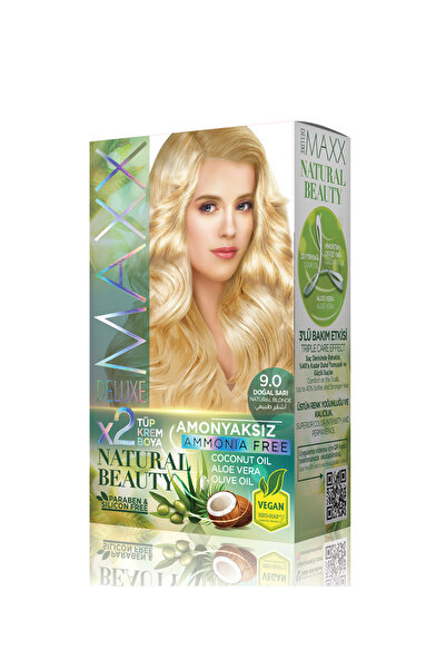 MAXX DELUXE Natural Beauty Amonyaksız Set Saç Boyası 9.0 Doğal Sarı