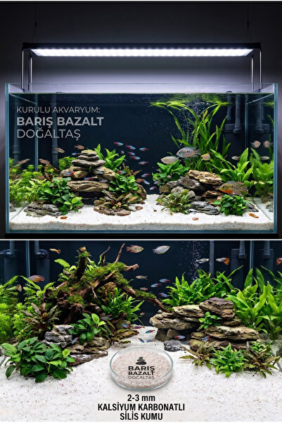 Barış bazalt doğaltaş 10 Kg 2-3 mm Beyaz Akvaryum Kumu Kalsiyum Karbonatlı Silis Kumu Dekoratif Akvaryum Taban Kumu