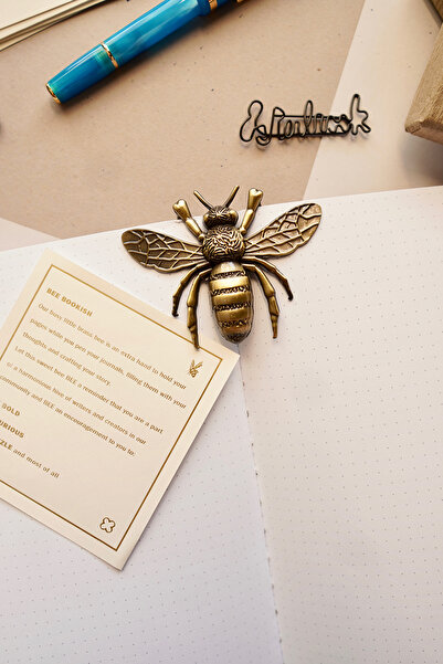 Esterbrook Bee Buzz Page Holder Brushed Brass Book Holder