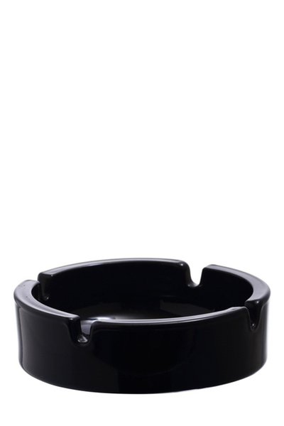LAV Keyif Glass Ashtray Set of 2 Black Round