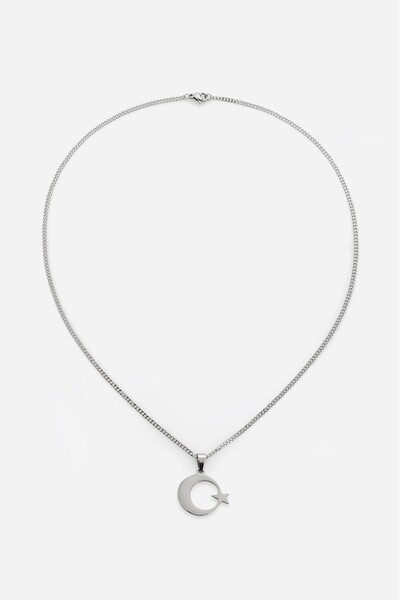 UKHWD SUPPLY 316L Steel Moon Star Necklace
