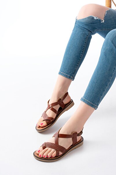 Zerenyus Zri̇n-205-09 Premium Dark Brown Orthopedic Genuine Leather Women's S...