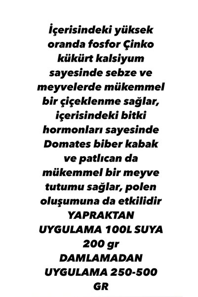 ZİROS NUTRAZORB 1kg ÇİNKO FOSFOR KALSİYUM POTASYUM KÜKÜRT ÇİÇEK POLEN YAPRAK ...