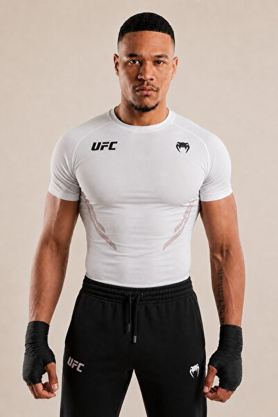 Stylovi Pánské sportovní tričko UFC x Venum Premium Compression White ze spec...