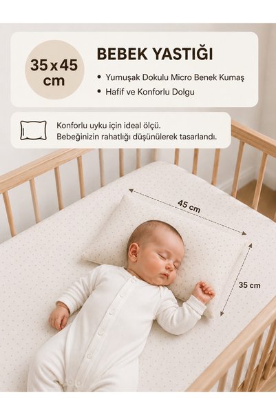 Yamesa 100% Pure Silicone Fiber Filled 35X45 cm Baby Pillow – Soft, Supportive, Antibacterial