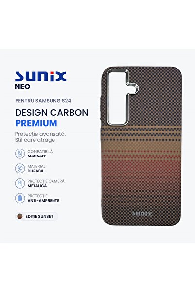 Sunix Husa Neo pentru Samsung S24 S921, Compatibila MagSafe, Design Carbon Pr...