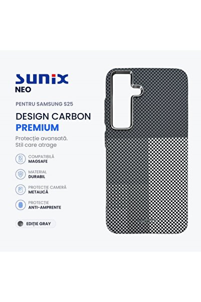 Sunix Husa Neo pentru Samsung S25 S931, Compatibila MagSafe, Design Carbon Pr...