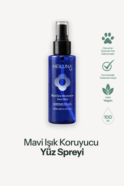 Heiluna Mavi Işık Koruyucu Işıltı Veren Yüz Spreyi | Mikroalg & Akasya Senega...