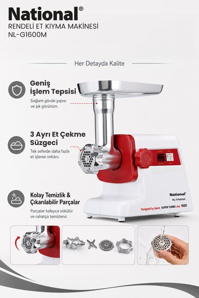 National Et Kıyma Makinesi 1600w