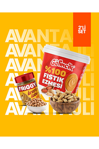 Gelincik 2'li Set Kremlebi 320gr + Şekersiz %100 Fıstık Ezmesi 1KG Özel Set