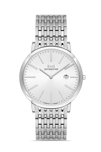 RMS Zeitmeister Rms.1.Ag2208.10 Crystal Glass 3 Atm Water Resistant Metallic ...