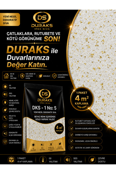 DURAKS (DKS - 1 No: 5) 4 m² | İpek Sıva & Canlı Sıva & Pamuk Sıva & Yalıtımlı...
