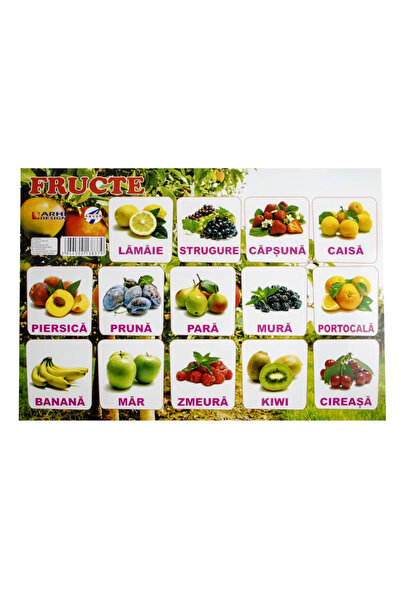 Arhi Design Poster din carton A4 cu fructe, lăcuit UV