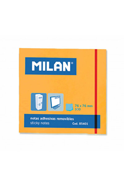 Milan Bloc notes adeziv 76x76 neon portocaliu