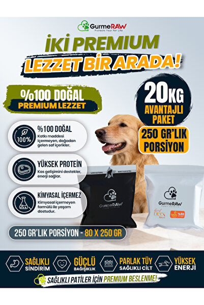| BARF DUCK ROYAL + BARF PLUS EXTRA | 10 kg + 10 kg | 250 gr Porsiyonlu | Premium Dönüşümlü Beslenme Kombinasyonu