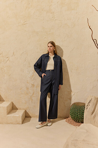 Aker Navy Blue Washed Pipe Pants