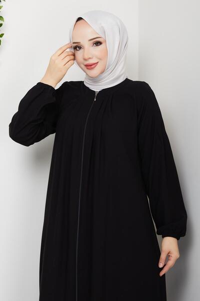 ESLEMNUR عباية كاجوال للحج والعمرة مطوي من الرقبة