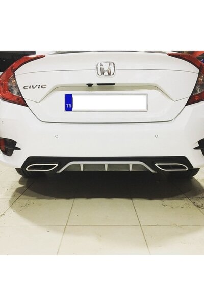 autogp Honda civic fc5 uyumlu arka tampon difüzörü çift çıkış standart