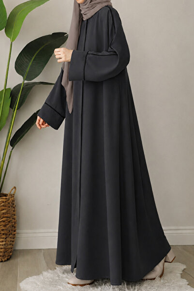 suhneva Ahu Biyeli Abaya Ferace Füme