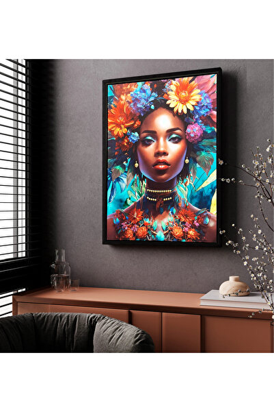 MallDeco Regina Tropicală – Tablou Canvas cu Accente Pictate Manual