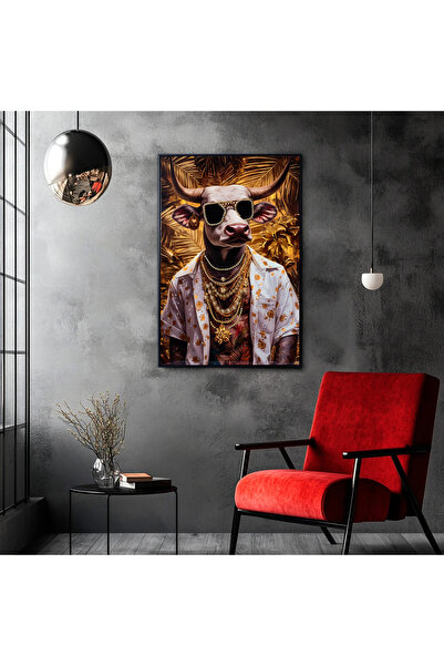MallDeco Tablou Canvas Portret Premium Exotic, Finisaj Lucios, cu Decor Acril...