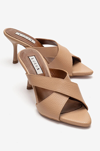by selvi Lukka Shoes Papuci de damă Mila din piele naturală, nude, cu toc înc...