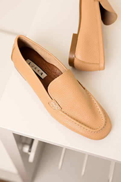 by selvi Lukka Shoes Γνήσιο δέρμα Γυναικείες μπαλαρίνες Abay Nude Saddlered