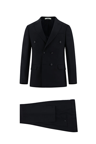 Kiğılı 7 Drop Super Slim Fit Eksra Dar Kesim Yünlü Kruvaze Takım Elbise